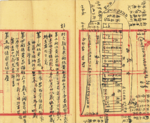two pages from a coaching book, one side is all chinese writing and the other is a labeled map