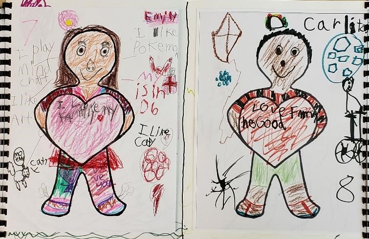 Emily's cultural x-rays of herself (left) and Carlitos (right).