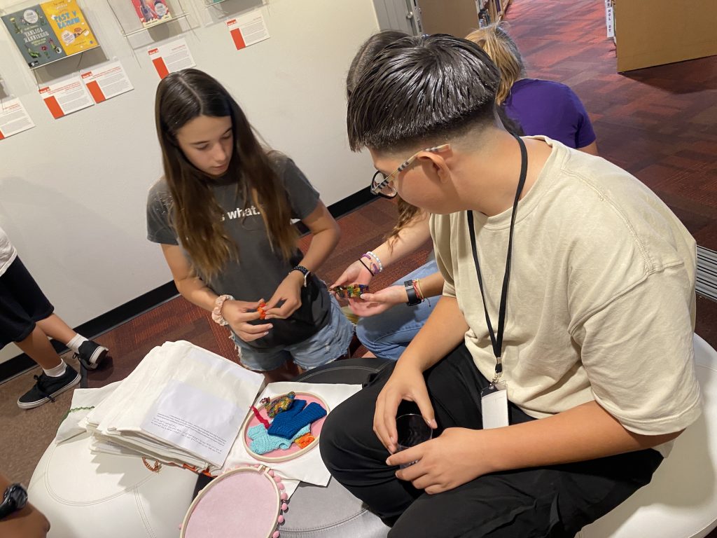 Middle schoolers explore Auntie Knits