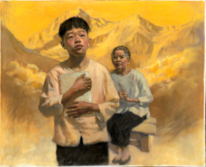 A Chinese boy and his grandmother imagine the U.S. as Gum San, Gold Mountain.