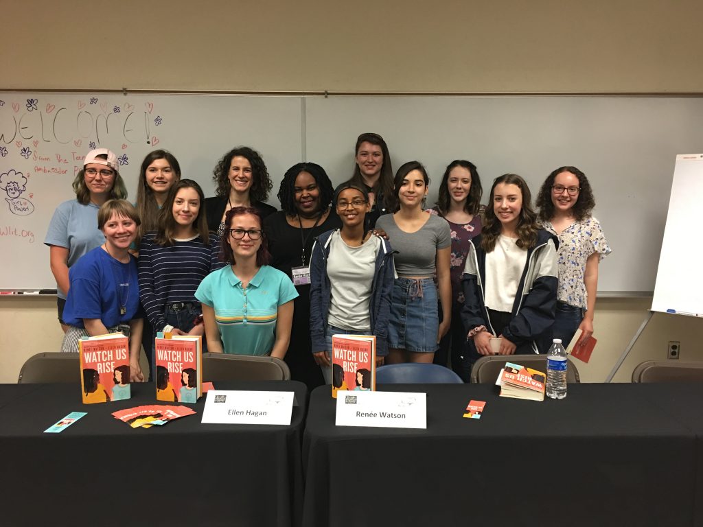 Teen Reading Ambassadors after their panel at the Tucson Festival of Books, discussing the book Watch Us Rise.