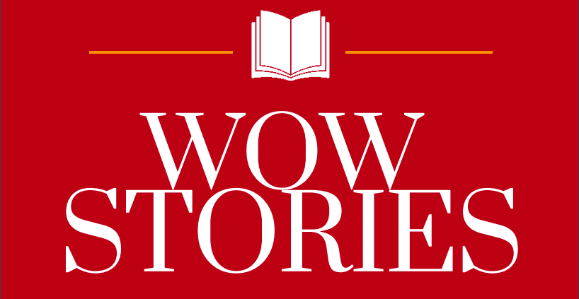 WOW Stories banner has a solid background and lists the journal title