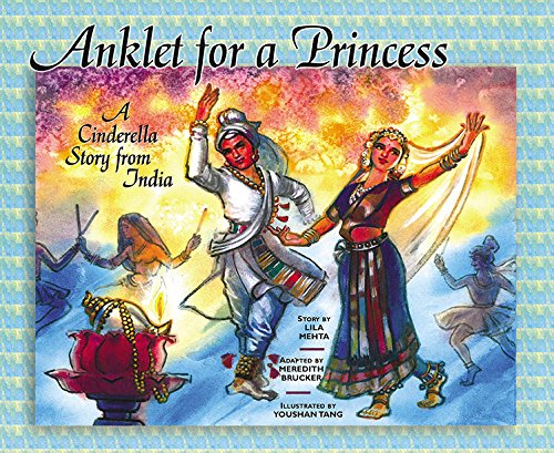Cover of Anklet for a Princess depicting a couple dancing in traditional Indian attire in front of a vibrant background