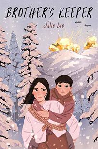 Cover of Brother's Keeper, depicting a girl and a young boy climbing an icy mountain. 