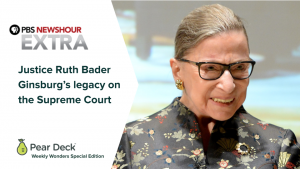 Screenshot of PBS and Pear Deck's collaboration on RBG's legacy.